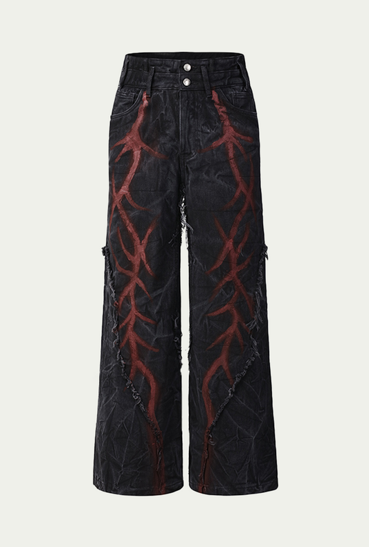 FLAME STREAK DENIM PANTS