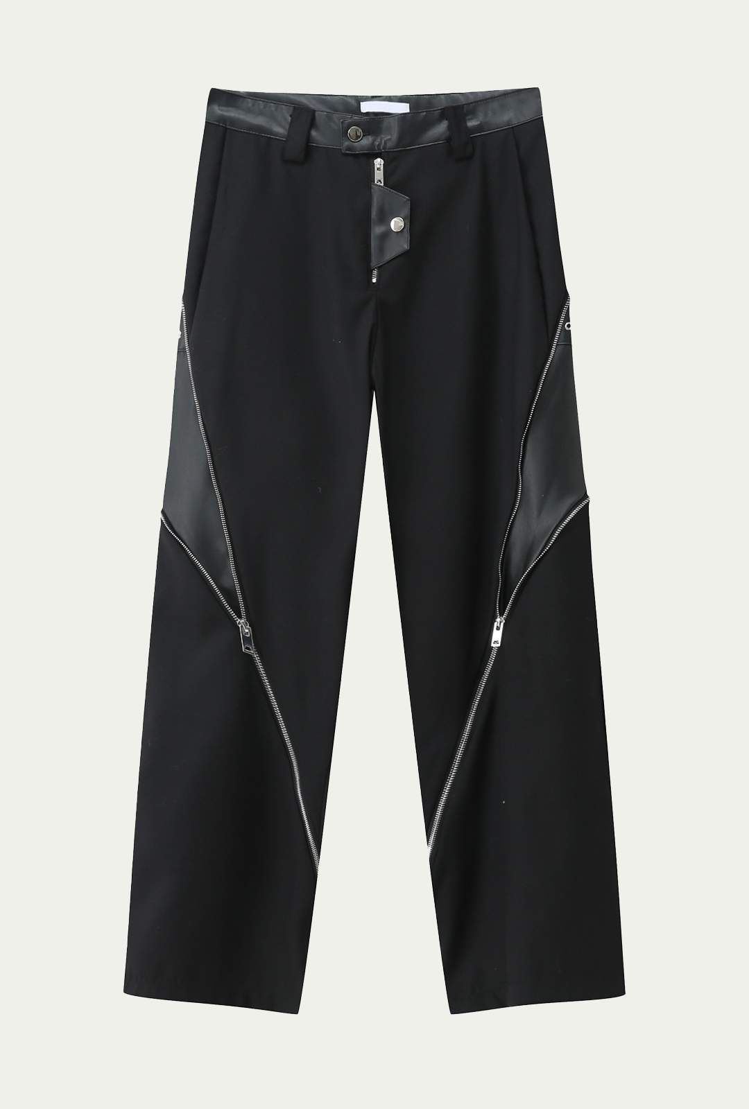 Back Zip High Waist Flared Pants - Black - Pomelo Fashion